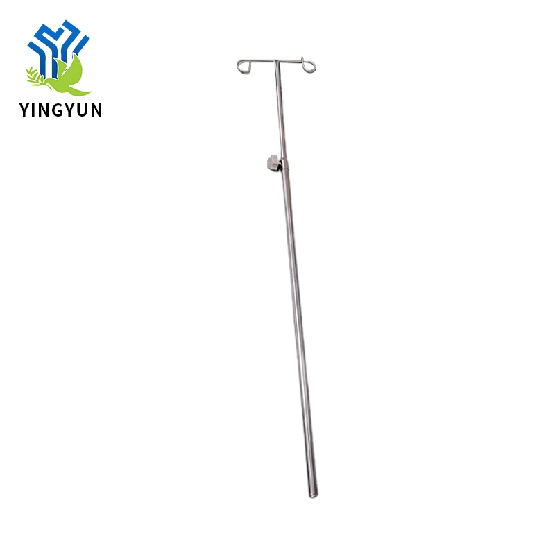 Lifting Adjustable Hospital Bed Furniture Infusion Stand IV Pole with 2 Hooks