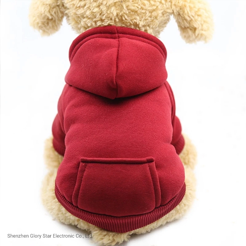 Produits en Pet Couleur Pure Pocket Hoodie chien Vêtements Accessoires pour animaux de compagnie