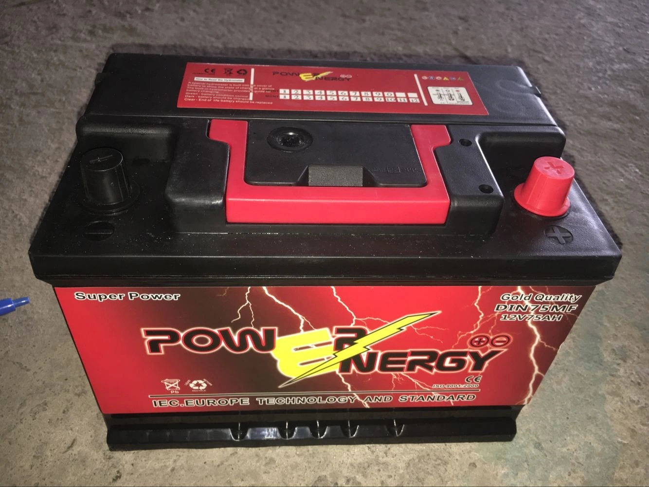 DIN Powerenergy75mf 12V75ah livre de manutenção de chumbo-ácido de bateria automático