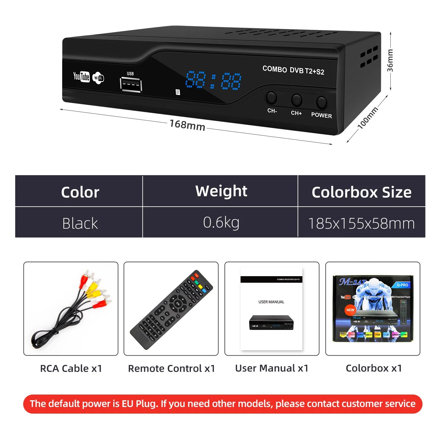 Junuo Set Top Box Wholesale/Suppliers Digital TV Receiver Youtube Support DVB T2 S2 Combo