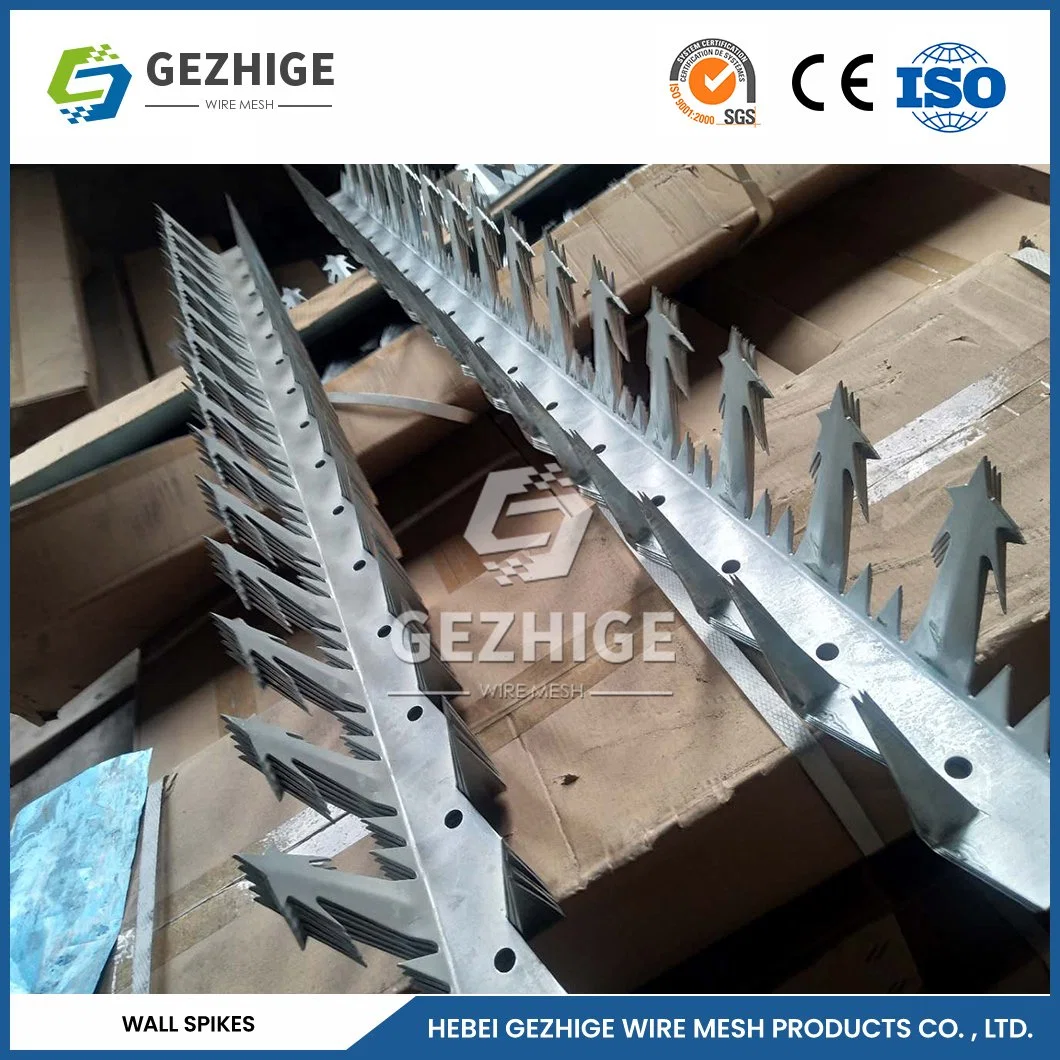 Gezhige Standard Razors Spikes Suppliers 10cm Blade Spacing Protection Wall Spikes China 20cm Blade Length Security Anti Climb Spikes