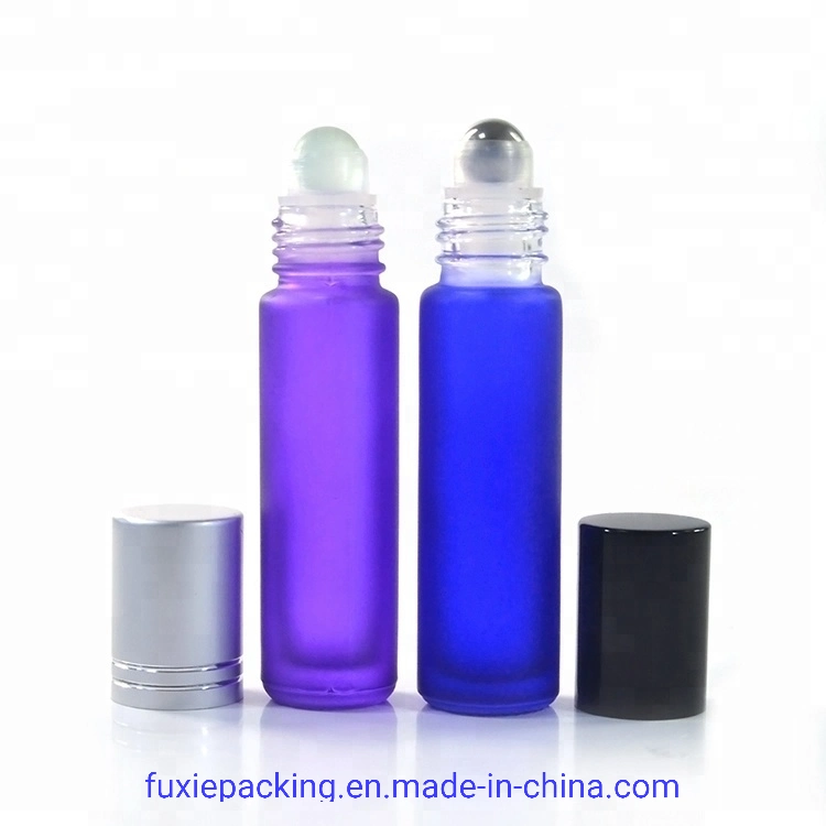 Frosted Black Red Pink Amber Green Blue Purple 4ml 6ml 8ml 10ml 15ml Essential Oil Glass Roller Bottle