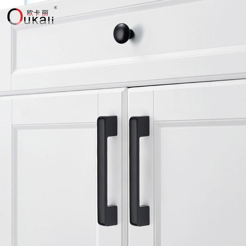 High quality/High cost performance  Matt Black Zinc Alloy Solid Handles and Knob for Cupboard, Door, Drawer, Cabinet, Kitchen