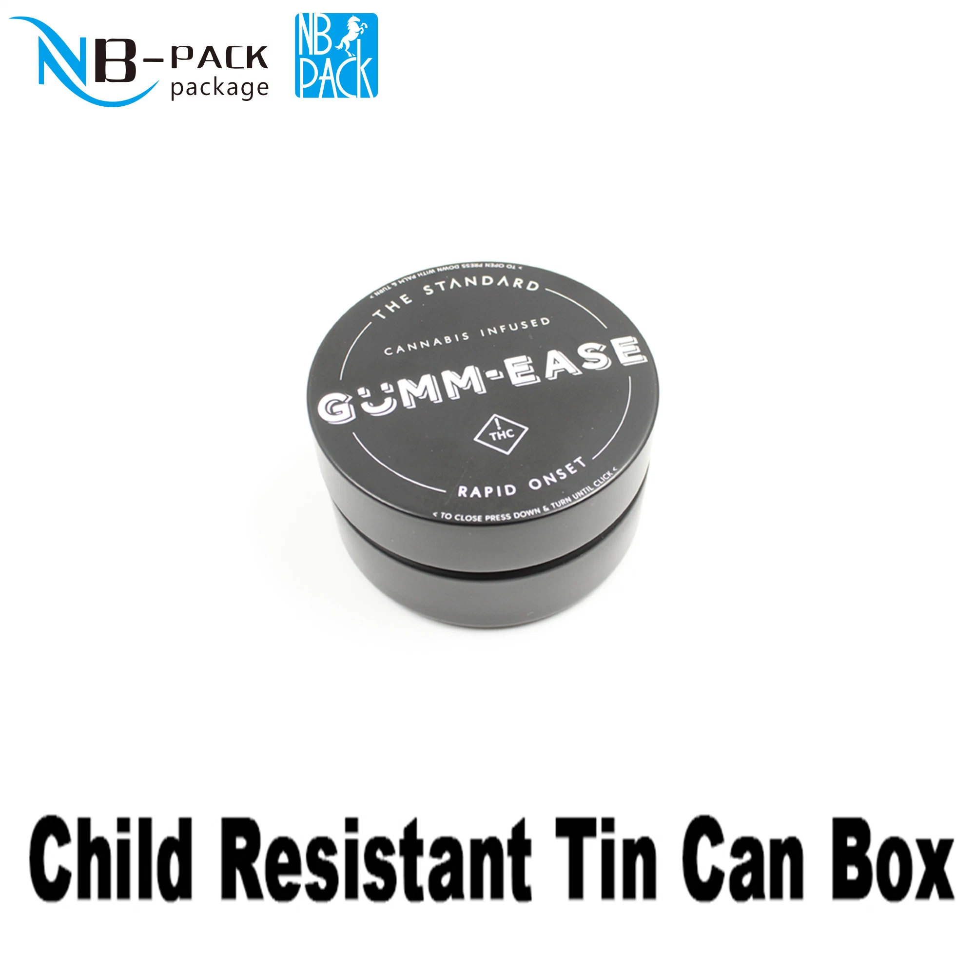 La preuve de l'enfant protège-enfant Cr vide de haute qualité écologique de bougies rondes Black Candle Tins bougie Tins 8oz parfum solide Tin Pots