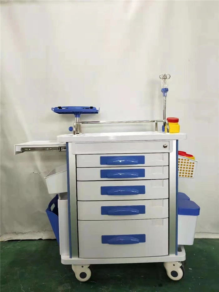 High quality/High cost performance  Cheap Mobile ABS Drugs Hospital Medical Crash Cart Plastic Emergency Medicine Trolley for Clinic Hospital Health Central