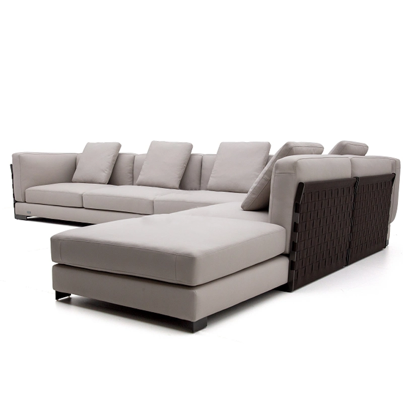 Moderne Möbel Stoff-Sektionaltcouch Benutzerdefiniertes Wohnzimmer Sofa Set Luxus 7 Sitzer L-förmigen Sofa