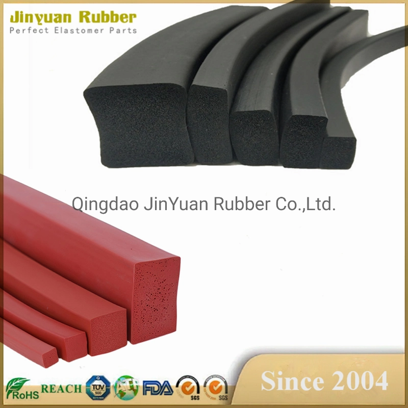 Square Silicone Sponge Foam Extrude Rubber Foam Seal Strip Weather Profile Extruded Rubber Profile