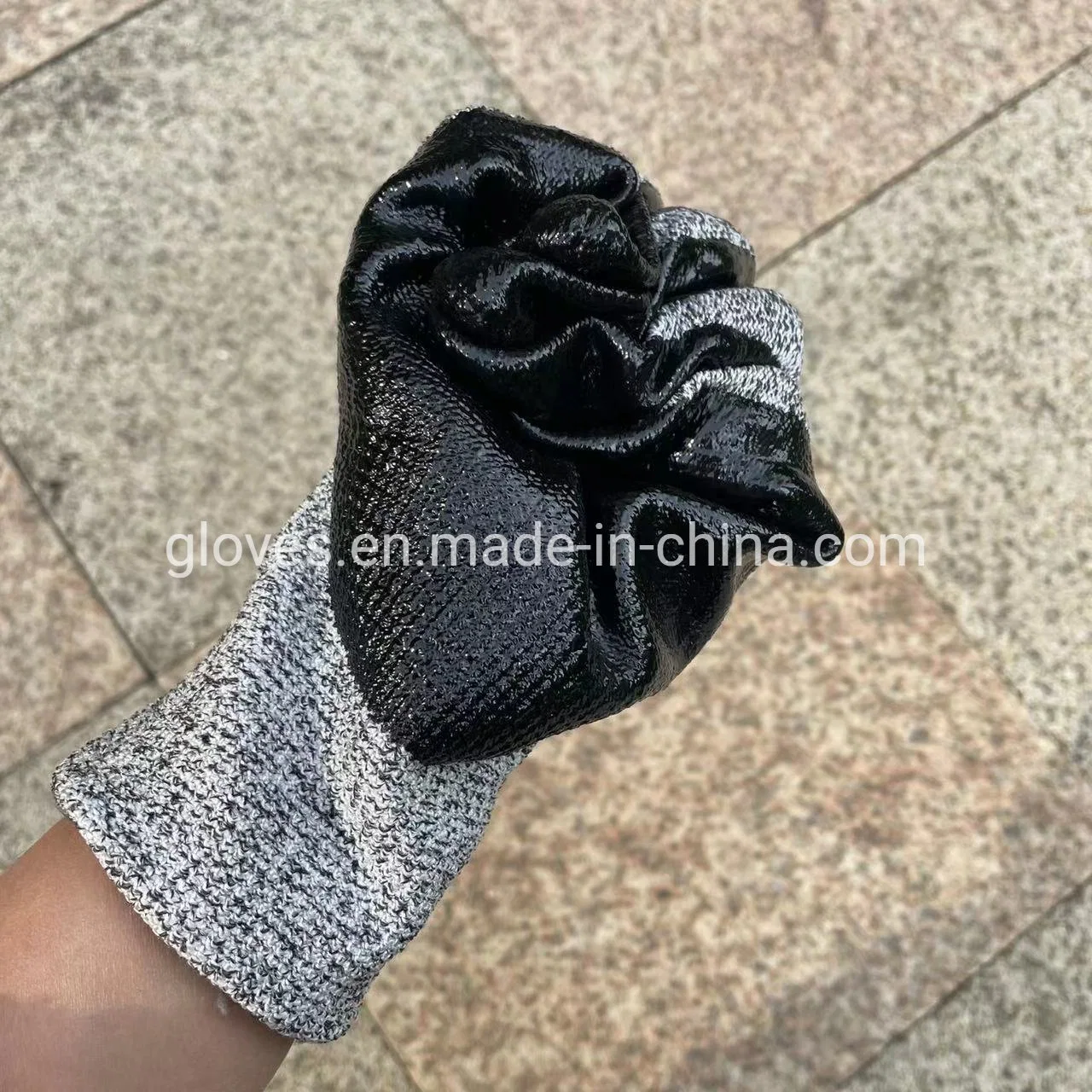 13G Chineema Knitted Cut Resistant Gloves with Nitrile Palm Coated