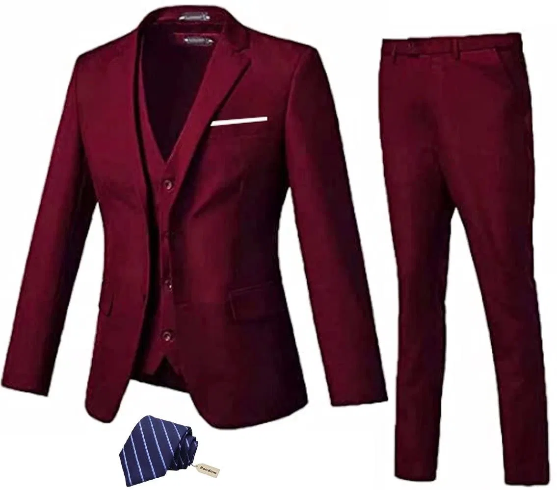 Premium 3-Piece Men's Suit Set - Sleek Fit for Groomsmen and Prom