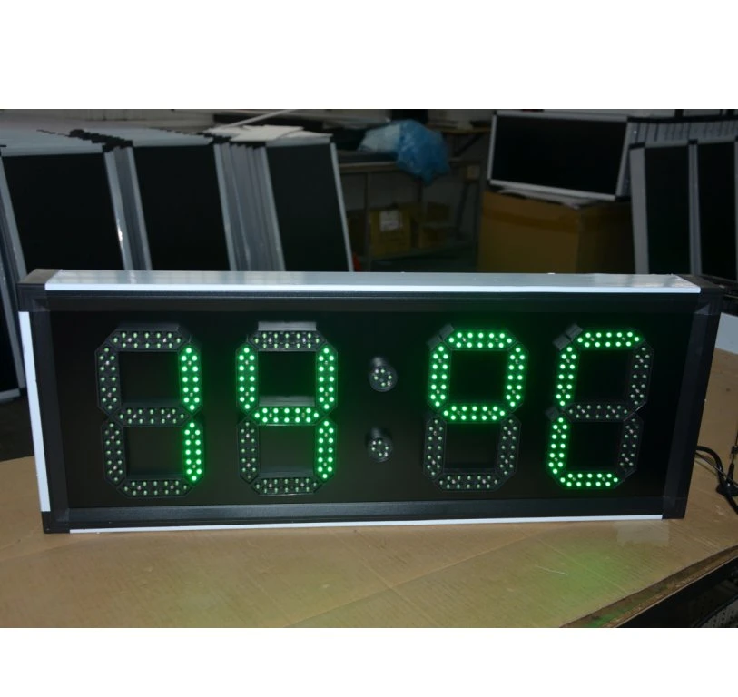 El verde 88:88 LED Reloj LED de señal GPS 8 pulgadas de signo único color dígitos LED indicador de tiempo al aire libre en el interior