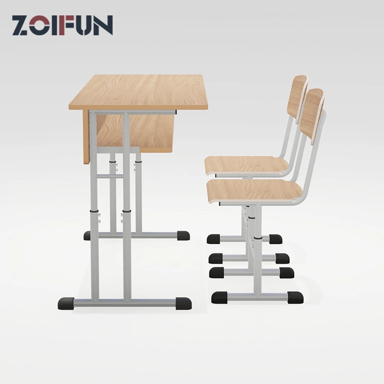 2 Seats Double Person Useful Height Adjustable Table MDF School Study Student Wooden Set