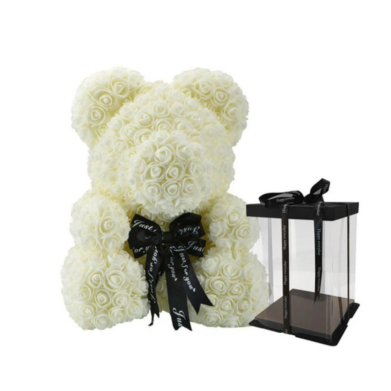 Chaud 25 cm mousse artificielle Teddy Bear Rose Bear fleur