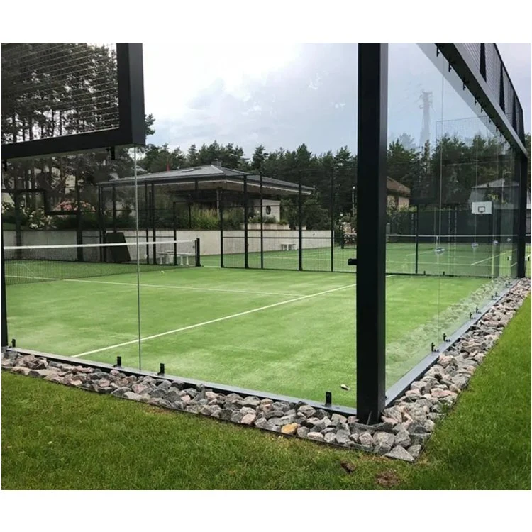 Komplettes Set Outdoor 12mm gehärtetes Glas Panorama Padel Tennisplatz Andere Sportfeldausrüstung