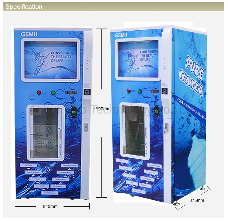 GSM Remote Monitoring System Pure Automatic Water Station for Vending