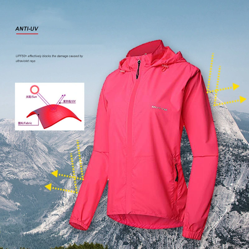 Cycling Jacket Windproof Outdoor Jacket Hooded UV Protection Breathable Sportswear