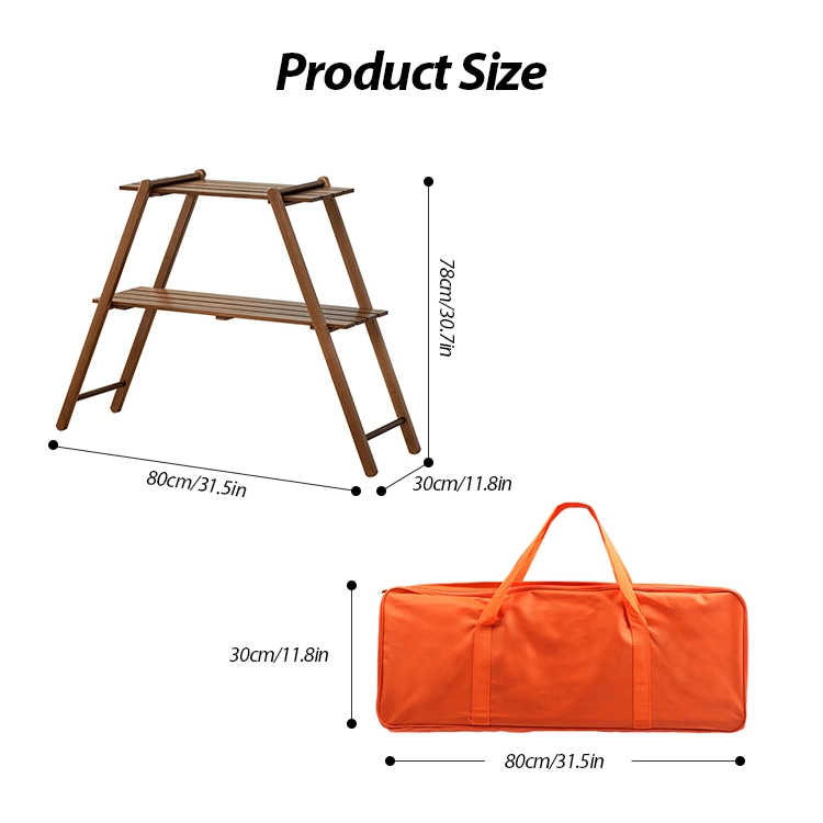 Top Seller Furniture Folding Camping Wood Rack Shelf with Carry Custom Boxes