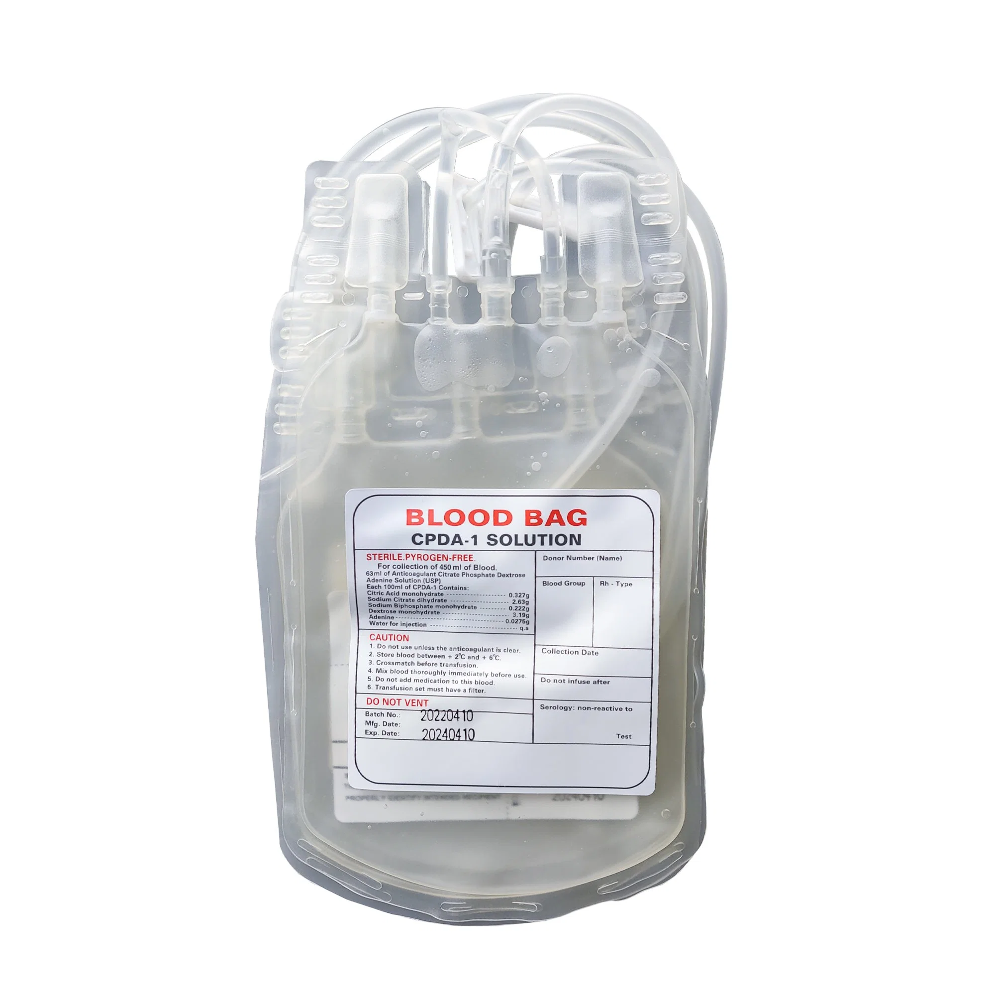 Medical Consumables Disposable Sterile Blood Bag Single/Double/Triple/Quadruple Blood Collection Bag