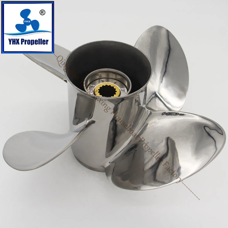 Certificated Polished /Size 13*19 Matching 60-300HP/Suzuki Outboard Motor Stainless Steel 4-Blades Propeller