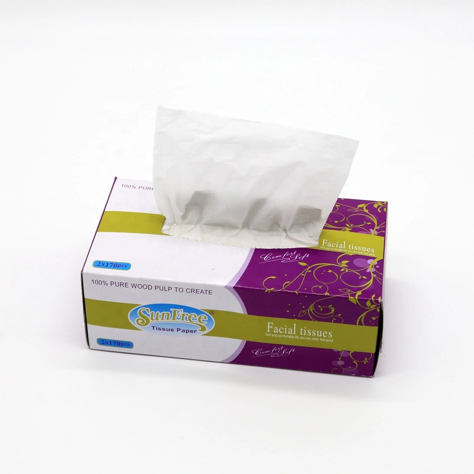 Matériau 100 % pâte vierge Ultra Soft Boîte d'utilisation quotidienne personnalisé les mouchoirs de papier Papier 2 &amp; 3 plis