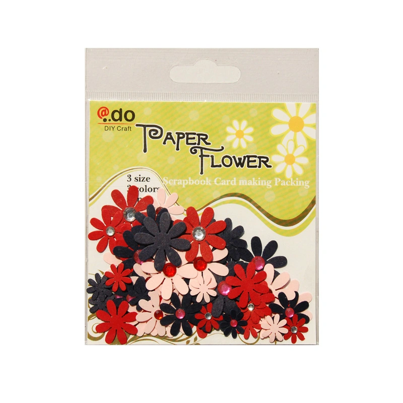 Paper Flower Wih Gems Assorted Bag for Card Making (F2-3-5)