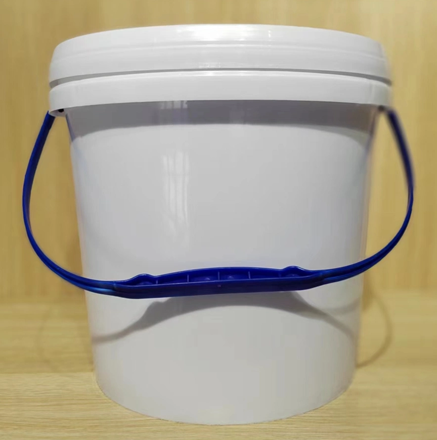 Customized Plastic Paint Bucket 9L PP Pail White Round Plastic Container with Plastic/Metal Handle O