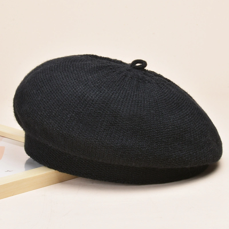 Autumn and Winter Knitted Solid Color Beret Hat Fashion Warm Artist Hat