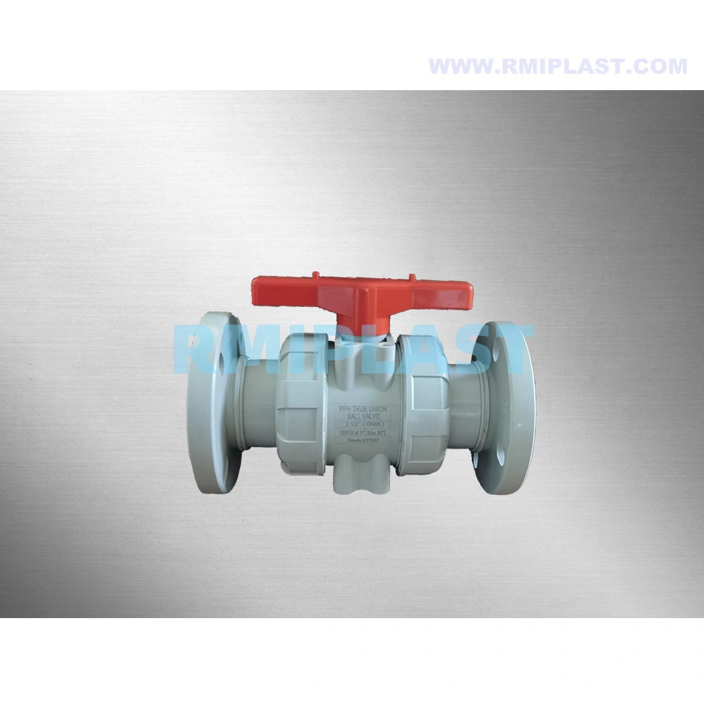 Pph Ball Valve Double Union Flange End DIN Pn10 ANSI Cl150 JIS 10K