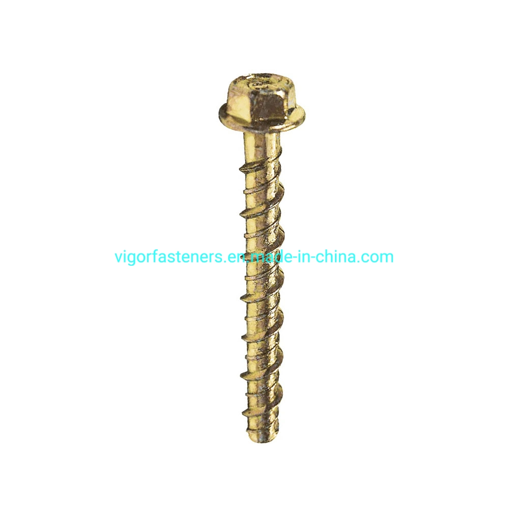 Ankascrew Hex Flange Head Concrete Bolt Yellow Zinc Plated Hex Flange Masonry Concrete Bolt Anchor Self Tapping Screw
