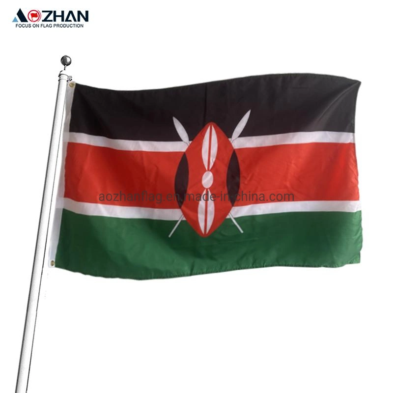 Wholesale/Supplier Kenya Flags Country National Flag of Kenya for Indoor Outdoor Decoration