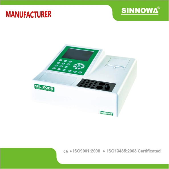 Cl-2000 l'équipement médical de l'analyseur automatique de la chimie du sang de coagulation (TT, TCA, PT, FIB, de l'INR etc.) avec la CE