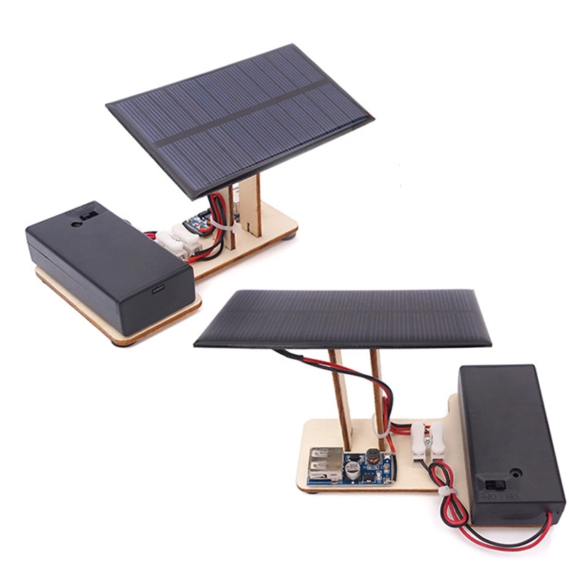 DIY Madeira Solar Power Station Physical Optics instrumentos de ensino brinquedos Para Crianças