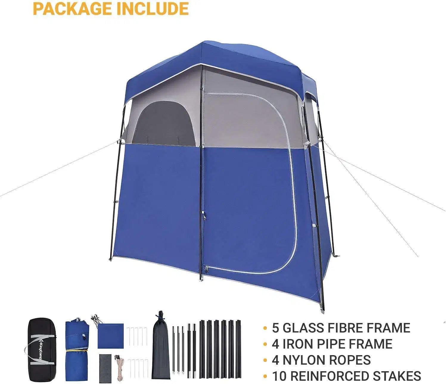 Tiendas portátiles de ducha al aire libre para acampar con cambio de piso, fácil de configurar Ducha Privacidad Vivienda 1 habitación/2 Habitaciones WC Tent