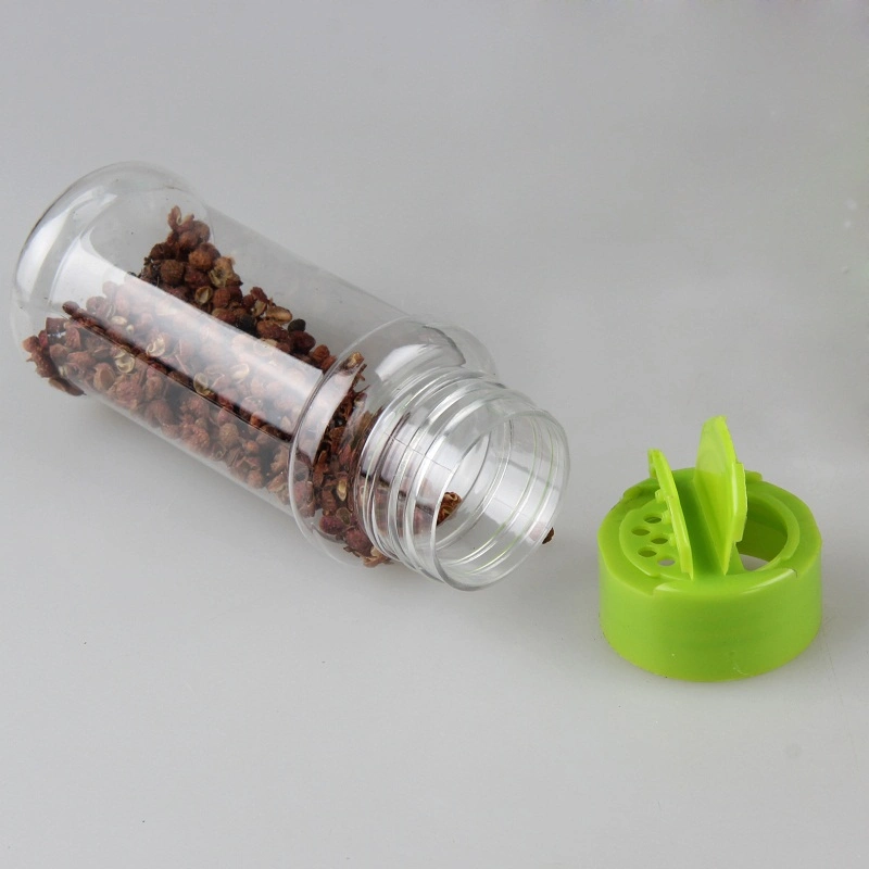 Atacado plástico Spice garrafas copo de Pepper Salar Shaker com Flapper Tampa