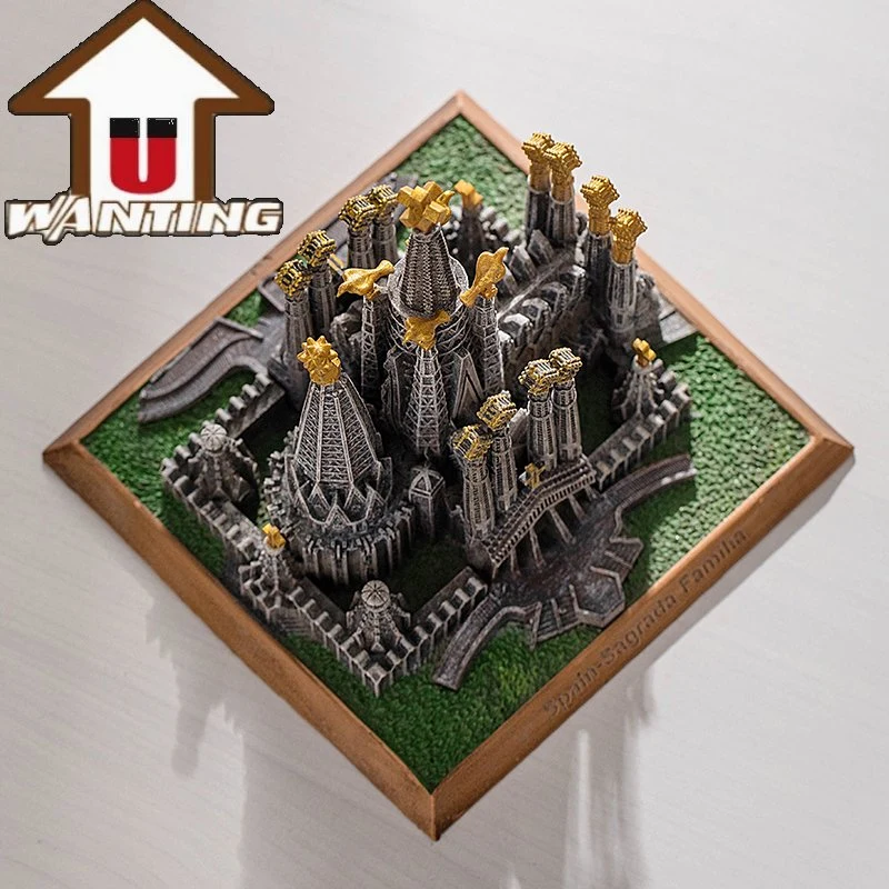 Home Decoration Office Resin Travel Sagrada Familia Sculpture Ornament Building Art Craft