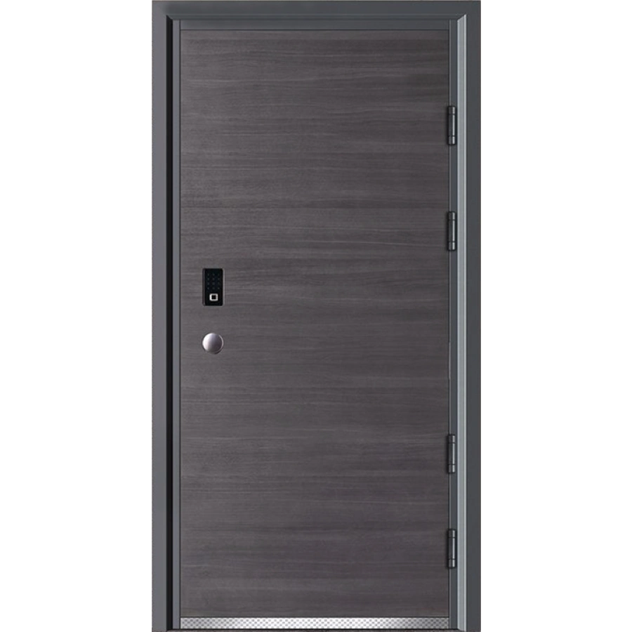 Grey Wooden Color Apartment Villa Front Residencial Steel Door