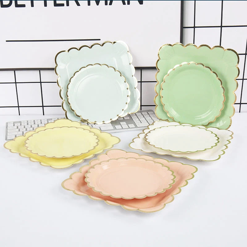 10PCS Custom Special Shaped Baby Shower Birthday Party Table Decoration Christmas Tableware Set Disposable Paper Plates