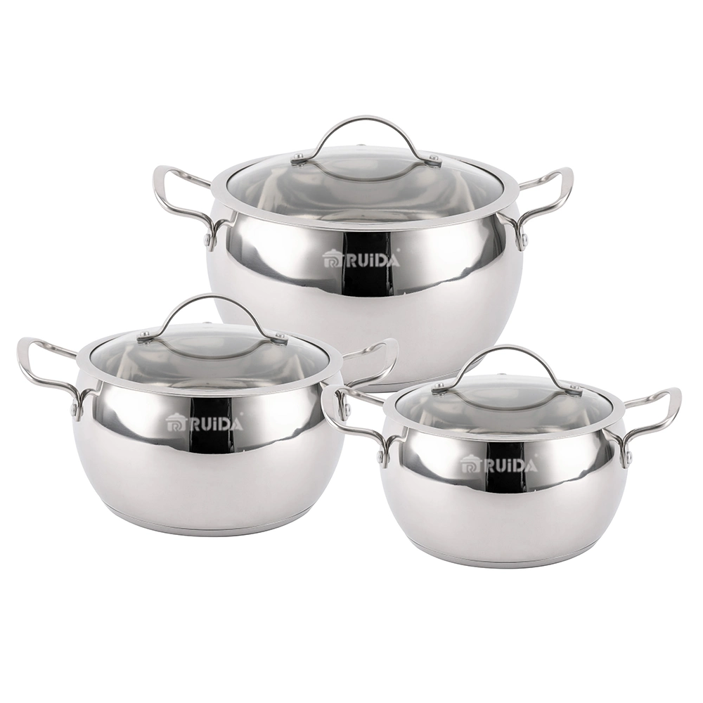 Nouveau produit induction fond ustensiles de cuisine 6PCS acier inoxydable Apple Ensemble de récipients de forme