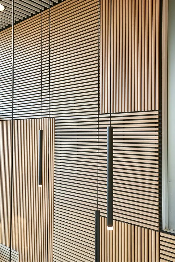 Wood Slat Acoustic Panel Wall Ceiling Soundproofing Interior Decorated Building Material