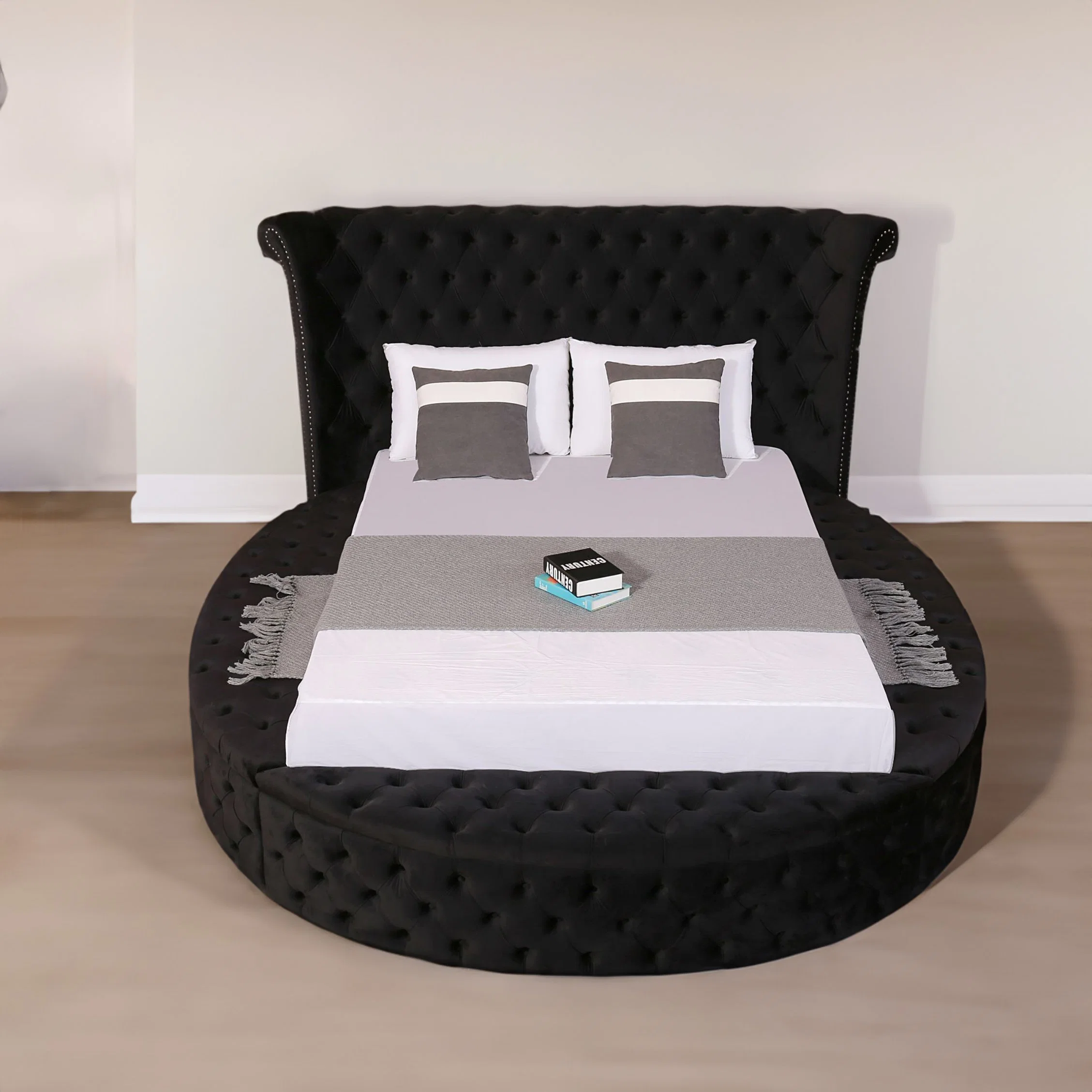 Huayang SGS fábrica certificada cama moderna plana dormitorio doble personalizado Set Hotel moderno Muebles cama King Size OEM Fabricante Ronda Cama