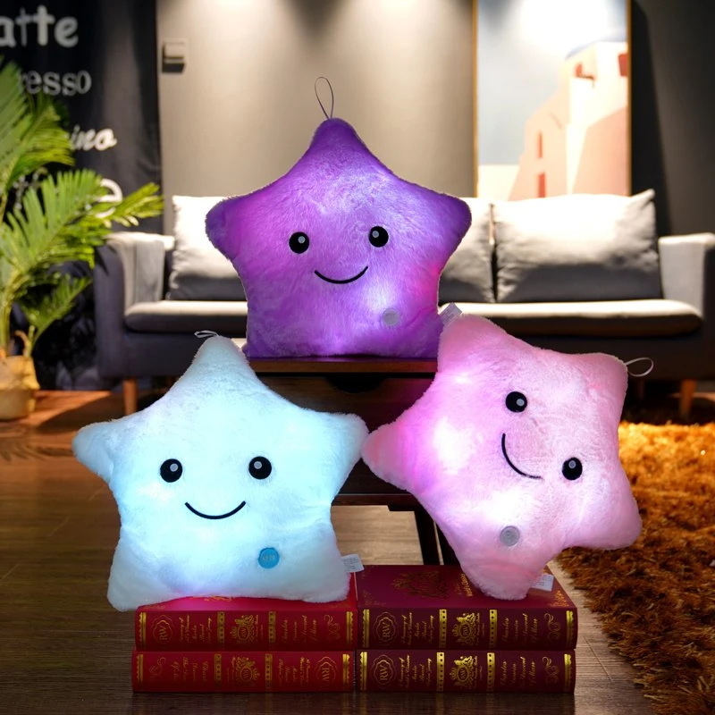 Cushion Pillow Glowing Luminous LED Lighting Star Function Plush Toy Cushion Pillow Promotional Items