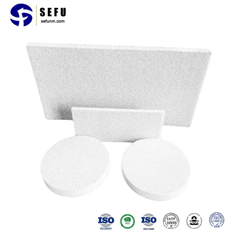 Sefu China Cast Filter Manufacturing 17*17*2in Alumina Ceramic Filter Plate Alumina Ceramic Foam Filter for Foundry Casting