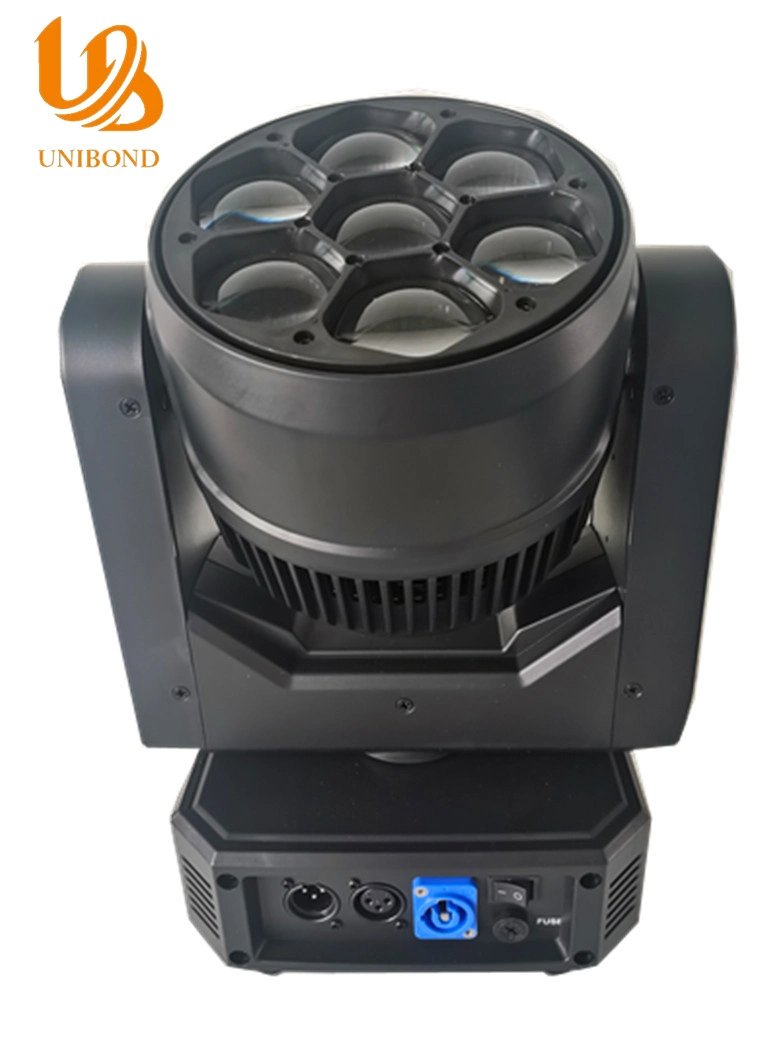 DJ Stage Lighting Equipment 7X40W RGBW 4-in-1 Quad-Color LED Zoom Wash Mini 7X40W Bee Eye