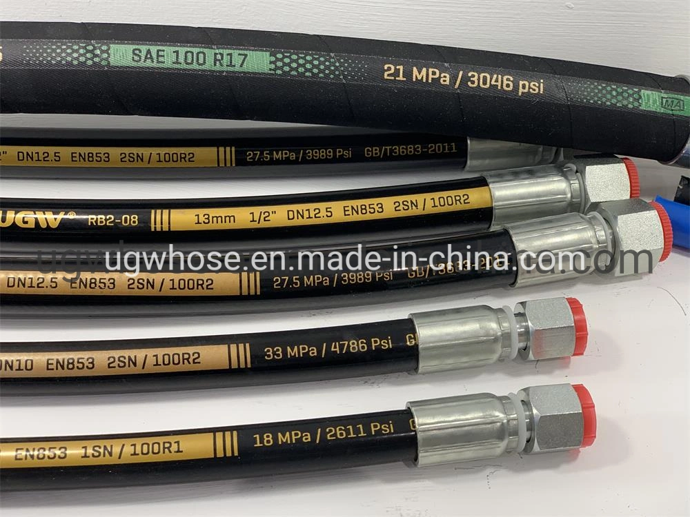 Hydraulic Rubber Hose DIN En 853 1sn/2sn Industrial Rubber Hose Pipe Smooth and Wrapped Cover