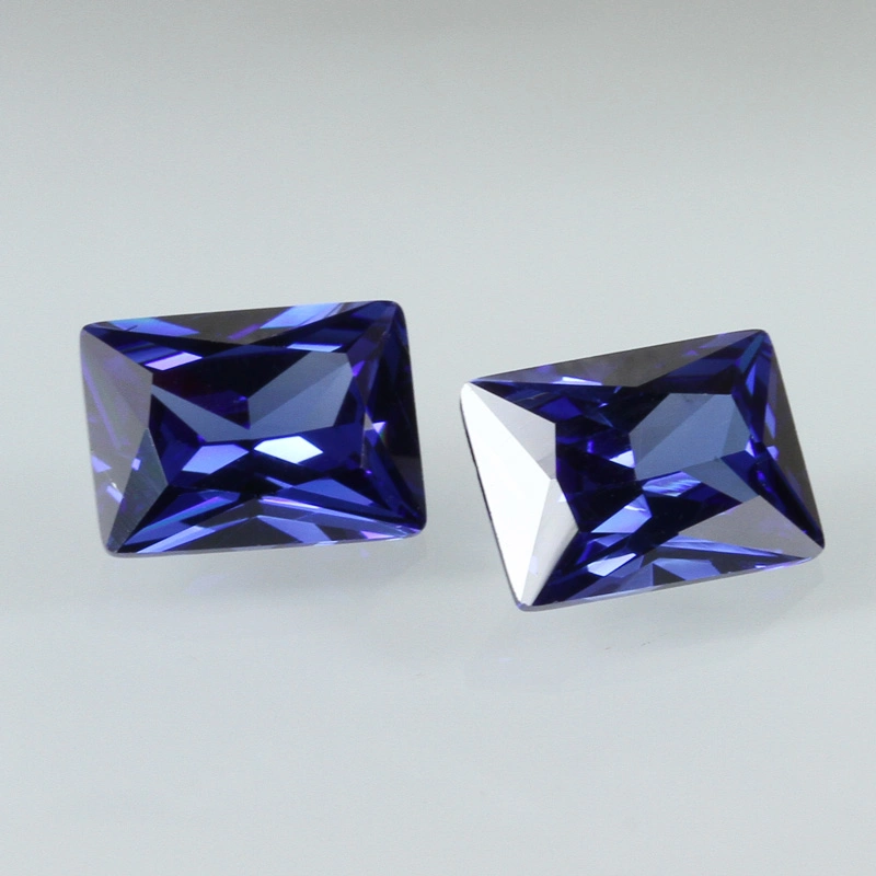 Corte brillante precio mayorista de piedra de zirconio cúbico rectángulo CZ Tanzanite piedra de zirconio cúbico de color