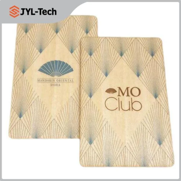 Zutrittskontrolle Hotelzimmer Holzschlüsselkarte Umweltfreundlich Passiv Smart MIFARE Classic 1K S50 RFID NFC Wood Card