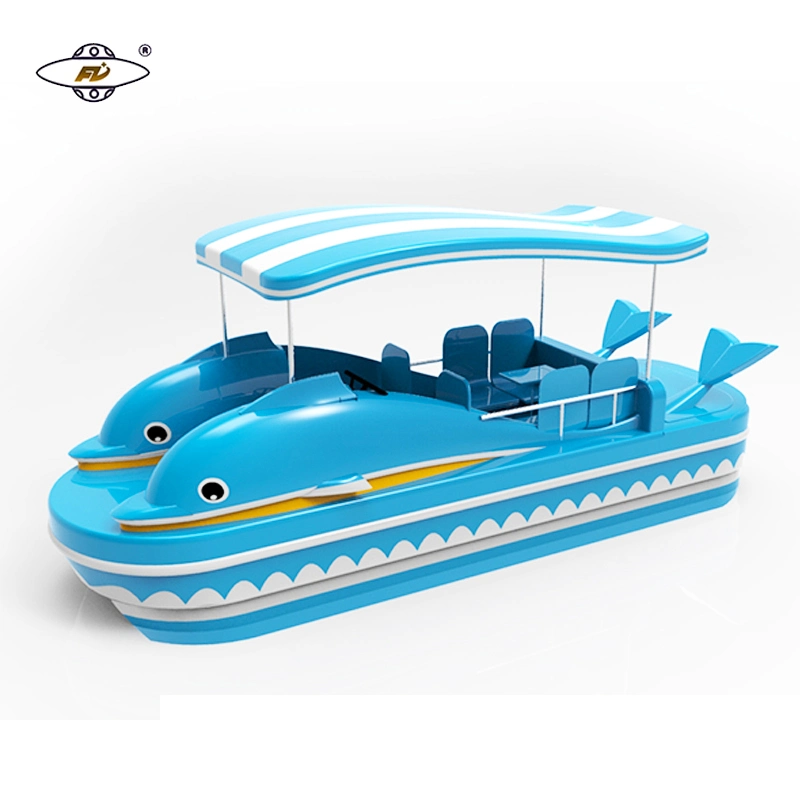 5% off Four to Five People Dolphin Electric Fiberglass Sightseeing Boat for Scenic Amusement Park, Amusement Park, Water Park