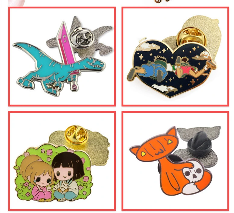 Factory Custom Metal Enamel Cartoon Animals Souvenir Badge for Promotional Gift