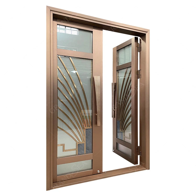 Manufacture Exterior Security Steel Metal Door with Glass Security Steel Door for Houses