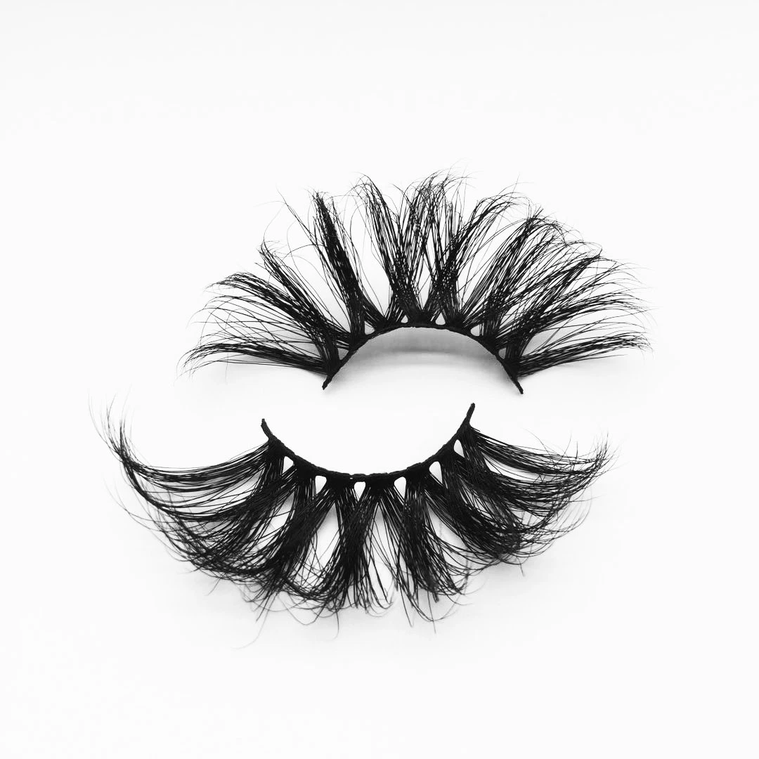 Wholesale Own Logo Full Strip Eyelashes Mink Fluffy 100% 25mm 5D Mink Eyelash and Promote Private Label 3D Mink Lashes Eyelashes