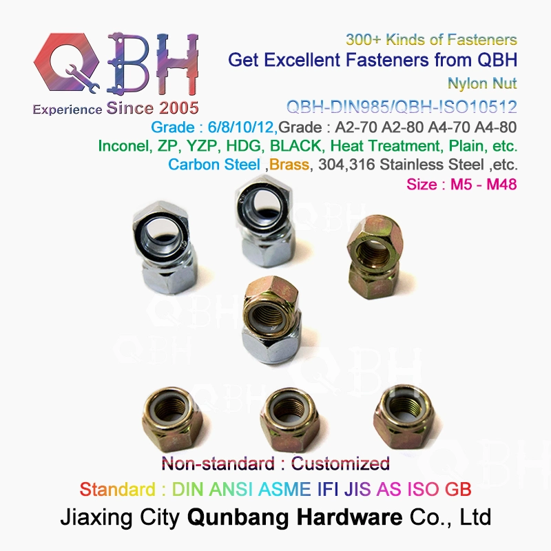 Qbh Customized DIN 985 DIN 982 Copper Brass Carbon Steel Stainless Steel PA66 Nylon Locked Lock Locking Nut Automotive Automobile Car Auto Spare Accessories